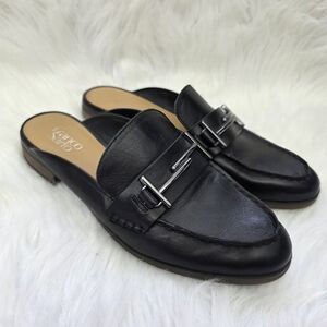 Franco Sarto Black Genuine Leather Slip-On Loafers Size 11